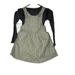Jessica Simpson Dresses | Jessica Simpson Girls 2 Piece Striped Dress & Long Sleeve Top 5/6 Olive | Color: Gray/Green | Size: 5/6