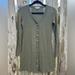 American Eagle Outfitters Dresses | American Eagle | Green Long Sleeve V-Neck Button Down Dress (Xs) | Color: Green | Size: Xs