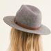 Free People Accessories | Free People Wyeth Leather Band Wool Hat | Color: Gray | Size: Os