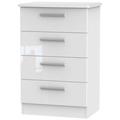 Knightsbridge 4 Drawer Midi Chest - Comes in White High Gloss, Black High Gloss and Cream High Gloss and Cream Matt Options