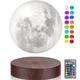 Levitating Moon Lamp 16 Colors Magnetic Levitation Floating 3D Printing LED Moon Light Spinning in Air Luna Night Lights with Remote for Home Room Desk Decoration Creative Gift, Round Base
