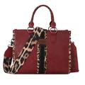 Wrangler Tote Bag for Women Western Woven Shoulder Purse Leopard Print Handbags, Falu Red With Guitar Strap, One Size