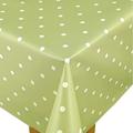 Karina Home Extra Wide Polka Dot Spot Wipe Clean Tablecloth Wider Width Vinyl PVC Table Cover Wipeable Table Cloth (Green, 180 x 300cm)