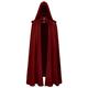 Dress Gothic Long Sleeve Delicate Brass Brooch Medieval Wool Cape Devil Cape Robe Cape Two Piece Set One Piece Cosplay Costume (Red, XXXXL)