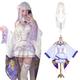 Fiamll Anime Emilia Cosplay Costume Outfit Re Life In A Different World from Zero Cosplay Costumes Emilia Dresses Complete Sets Carnival Party Outfit with Wig, White, M