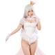 Mobbunny Womens White Princess Costumes Anime Cosplay Lace Babydoll Lingerie Set Bow Back Corset and Thong Outfit