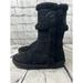 Michael Kors Shoes | Mk Michael Kors Alina Black Suede Tall Fur Lined Boots Side Zip Girl’s Size 12 | Color: Black | Size: 12g