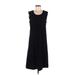 Appleseeds Casual Dress - A-Line: Black Solid Dresses - Women's Size Large Petite