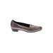Clarks Heels: Slip-on Chunky Heel Classic Brown Print Shoes - Women's Size 10 - Round Toe