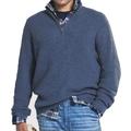 MAOAEAD Men's Cashmere Business Casual Zipper Sweater Classic Men's Quarter Zip Up Sweaters Fall Loose Mock Neck Pullover (Blue,M)