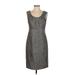 MICHAEL Michael Kors Cocktail Dress - Sheath Scoop Neck Sleeveless: Gray Dresses - Women's Size 4