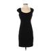 London Times Cocktail Dress - Party Scoop Neck Short sleeves: Black Print Dresses - Women's Size 2 Petite