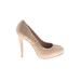 Aldo Heels: Slip On Stilleto Cocktail Party Tan Solid Shoes - Women's Size 39 - Round Toe