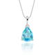 ANAKAO 9ct White Gold Necklace for Women with a Blue Topaz Gemstone and Diamonds, Blue Topaz Pendant Necklace For Women with a 3.35 ct Trillion Cut Blue Topaz and 0.05 ct Diamonds, with 20 Inch Chain