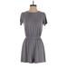 Express Casual Dress - Mini Crew Neck Short sleeves: Gray Solid Dresses - Women's Size Small