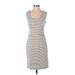 Banana Republic Factory Store Casual Dress - Sheath Scoop Neck Sleeveless: Gray Print Dresses - Women's Size 2