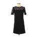 Calvin Klein Casual Dress - Shift Crew Neck Short sleeves: Black Solid Dresses - Women's Size 0 Petite