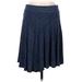 Ann Taylor LOFT Casual Skirt: Blue Chevron/Herringbone Bottoms - Women's Size Medium