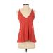 Lulus Sleeveless Blouse: Red Tops - Women's Size Small