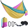 Hamac de camping extérieur portable lit-balançoire en tissu parachute haute résistance en nylon