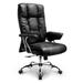 Neo Chair Genuine Leather Office Chair Upholstered in Black/Gray | 48 H x 22 W x 26 D in | Wayfair PU-CNTT-BK