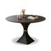 Orren Ellis Stassia 39.37" Ash Solid Wood Pedestal Dining Table Wood in Black | 29.33 H x 39.37 W x 39.37 D in | Wayfair