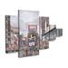 Red Barrel Studio® Stanton Manolakas Times Square New York 5 Piece Panel Set Art Canvas, Cotton in Gray/Red | 32 H x 44 W x 2 D in | Wayfair