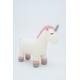 Peluche mini-licorne 100% coton blanc