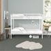 White Sturdy Metal Twin Over Twin Bunk Bed with Guard Rails
