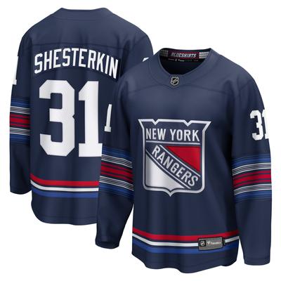 New York Rangers Fanatics 2023/24 Replika-Alternatives Breakaway-Trikot – Marineblau – Igor Shesterkin – Herren Image