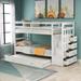 Solid Wood Twin Over Twin Bunk Bed with Trundle