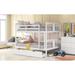 White Full over Full Bunk Bed with 2 Drawers