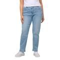 Ulla Popken Damen Denim mit Glitzer, Boyfriend Jeans, Light Blue, 50-52