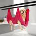 Pet Cat Dog Grooming Hammock Pet Soft Convenient Grooming Thicken Hammocks Restraint Bag Puppy Dog Cat Nail Clip Trimming Bathing Bag with 2 S-shaped Hooks Pink M