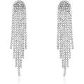 Sparkling Rhinestone Dangling Earrings for Women and Girls - Shimmering Silver Chandelier Tassel Earrings | Hypoallergenic Lightweight and Stylish Jewelry