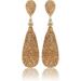 Stunning Rose Gold Diamond Studded Chandelier Drop Earrings - Costume Jewelry for Women