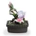 HomeRoots 468305 11 in. Polyresin Hummingbird Tabletop Fountain Pink Green & Brown