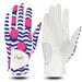 FINGER TEN Golf Gloves Women Left Right Hand Leather with Bling Ball Marker Value Pack Colored Glove for Right Left Handed Golfer All Weather Grip