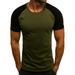 Miluxas Men s Gym Muscle T Shirts Fitness Workout Baseball Tee Shirts Clearance Army Green 8(XL)