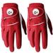 FINGER TEN Golf Gloves Men Left Hand Right Leather with Ball Marker Color Pack Mens Golf Glove All Weather Grip