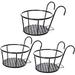 Namzi Hanging Planters Basket Hanging Railing Planters Flower Pot Holders Plant Iron Racks Over The Rail Fence for Patio Balcony Porch(3)