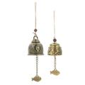 2 Pcs Interior Car Decor Buddha Statue Bell Wind Chime Fengshui Chimes Out Door Outdoor Decorative