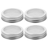 4 Pcs Sprouts Growing Kit Wide Mouth Canning Lids Jars Sprouting Replacement Mason Stainless Steel