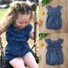 Toddler Kids Baby Girl Princess Ruffle Denim Romper Jumpsuit Outfits Clothes USA