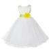 Ekidsbridal Ivory Satin Tulle Rattail Edge Flower Girl Dress Junior Pageant Bridesmaid for Wedding Formal Evening Gown 829S 6