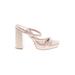 DV by Dolce Vita Mule/Clog: Slip-on Chunky Heel Casual Tan Print Shoes - Women's Size 9 - Open Toe