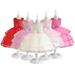 Godderr 2-10 Years Old Girls Sequin Princess Dresses Toddler Sleeveless Pageant Dresses with Bow Kids Evening Sleeveless Flower Party Ball Gown Skirt Wedding Short Tulle Gowns Dresses