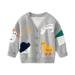 KYAIGUO Baby Boys Cardigan Sweaters Outerwear Toddler Animals Sweater Long Sleeve Open Front Button with Cute Animals Patterns down Knit Cardigan Kids Outwear for 2-7Y