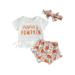 Frobukio Toddler Baby Girls Halloween Outfits Short Sleeve Tassel T-Shirt Pumpkin Shorts Headband 3Pcs Set