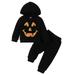 KDFJPTH Toddler Girl Fall Outfits Baby Boy Outfit Long Sleeve Pumpkin Skeleton Hoodie Sweatshirt Top Pant Winter Children Clothes Sets